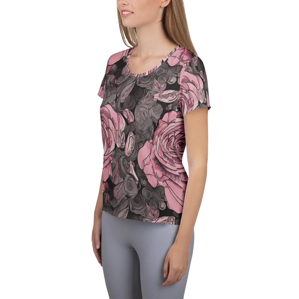 Blush Afterdark on Women's Athletic T-Shirt — Left