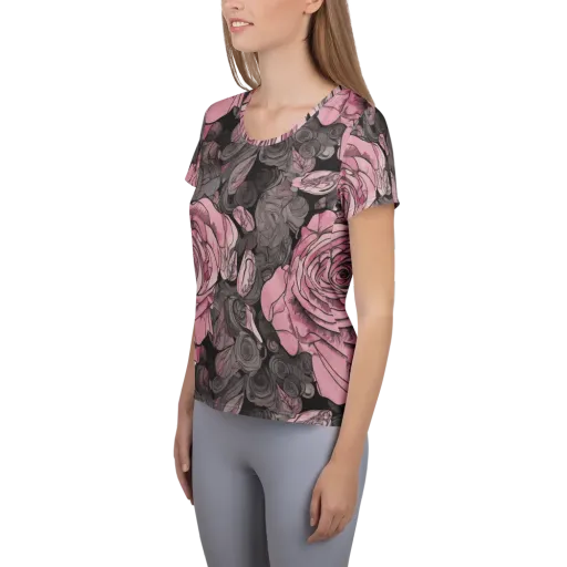 Blush Afterdark on a Women's Athletic T-Shirt