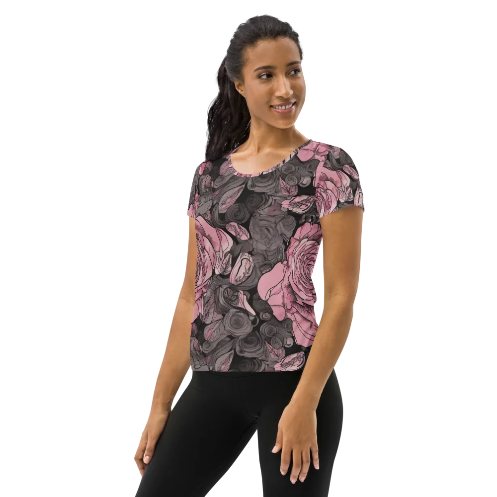 Blush Afterdark on Women's Athletic T-Shirt — Left