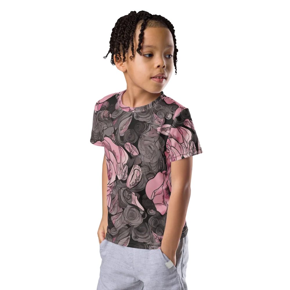 Blush Afterdark on Kids Crew Neck T-Shirt — Left Front