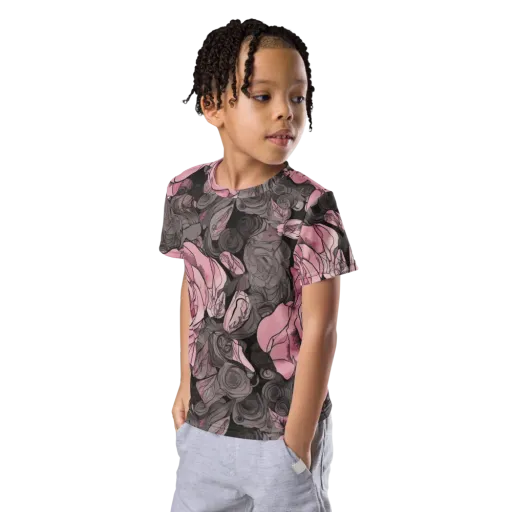 Blush Afterdark on a Kids Crew Neck T-Shirt