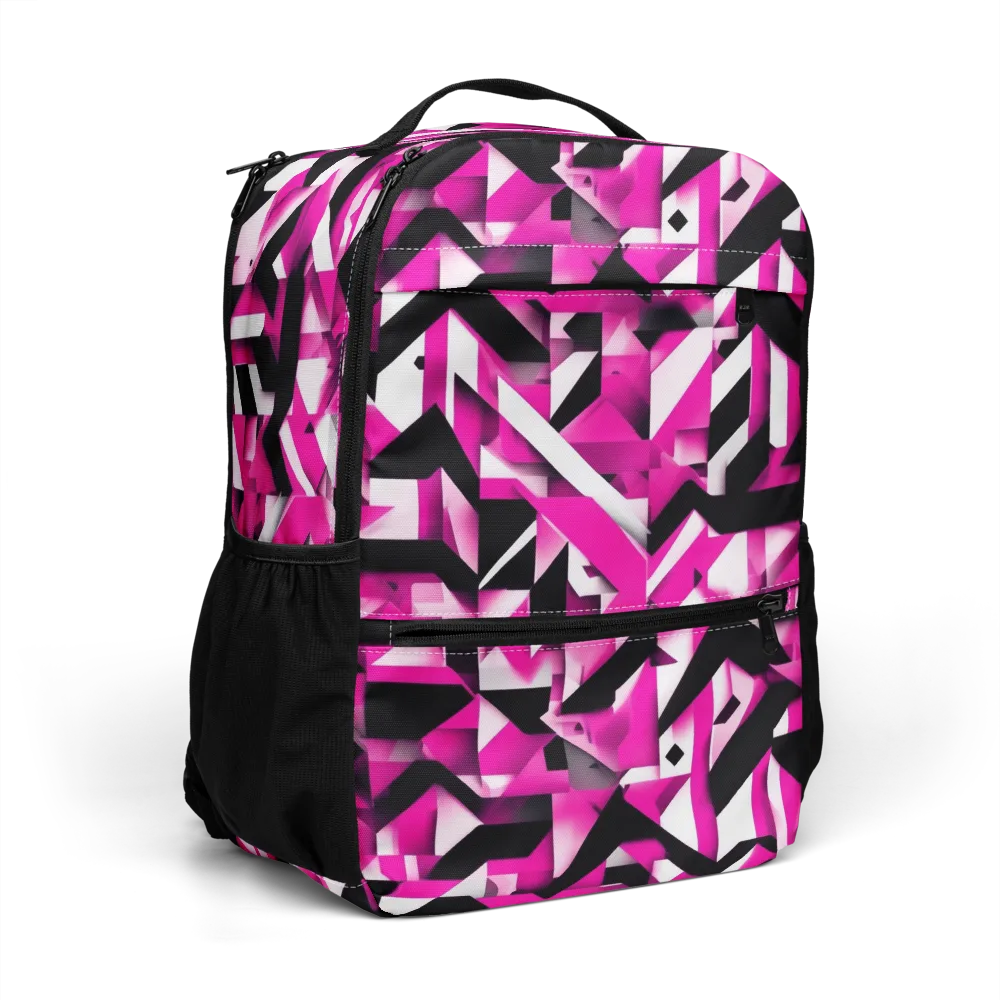 Neon Chevron Static on Utility Backpack — Right Front