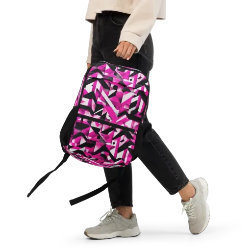 Neon Chevron Static on a Utility Backpack