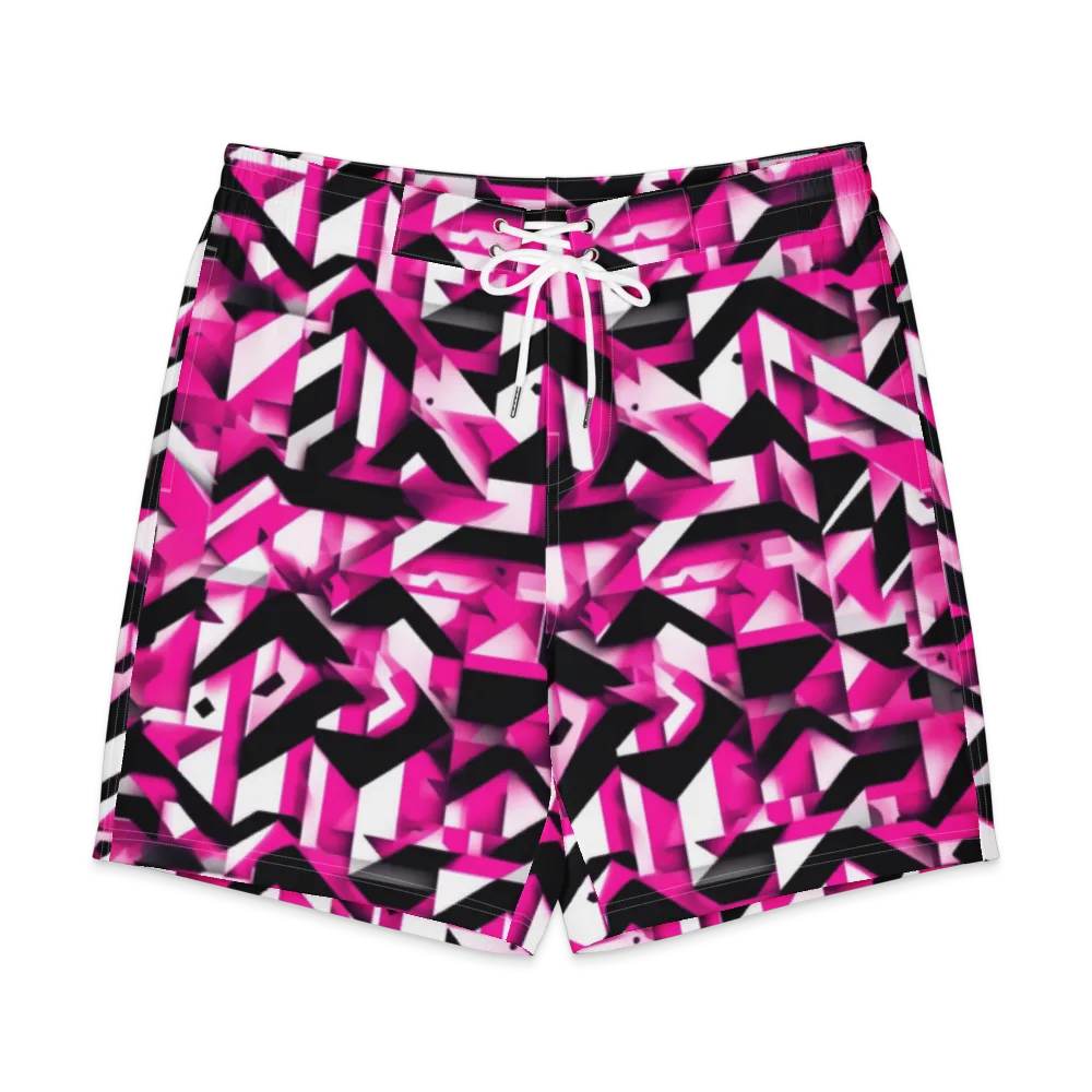 Neon Chevron Static on Men's Board Shorts — Front