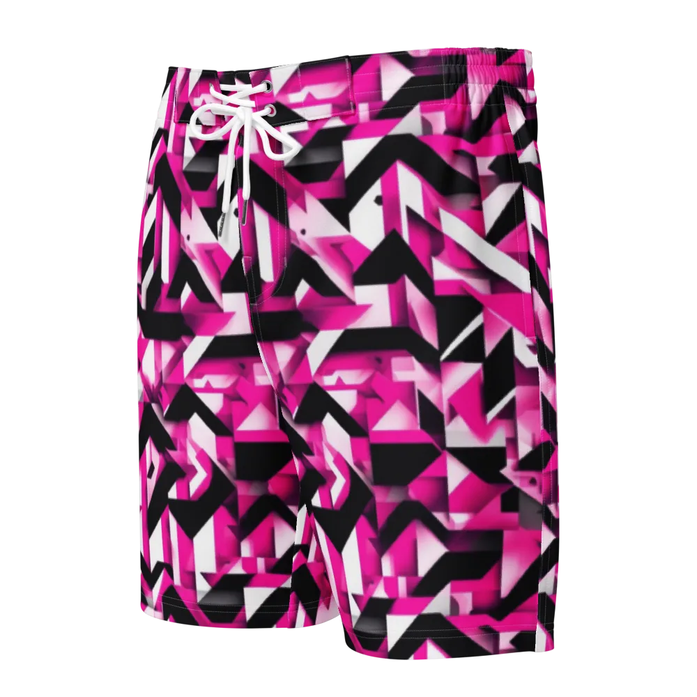 Neon Chevron Static on Men's Board Shorts — Front