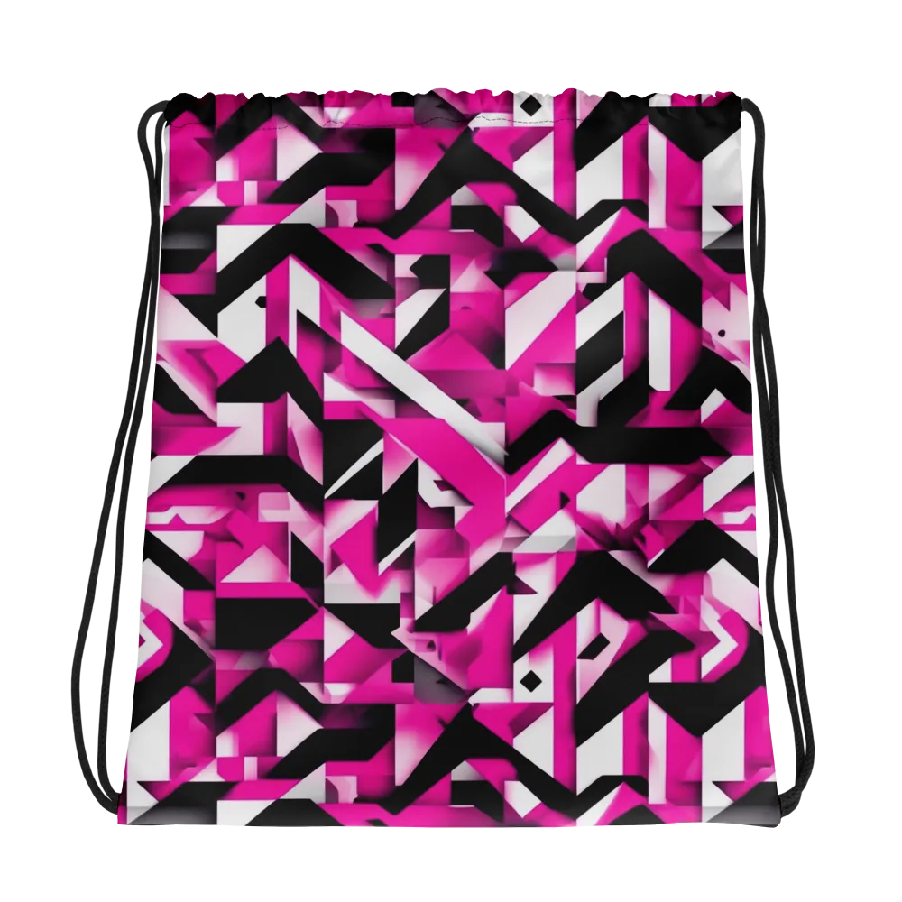 Neon Chevron Static on Drawstring Bag — Photo