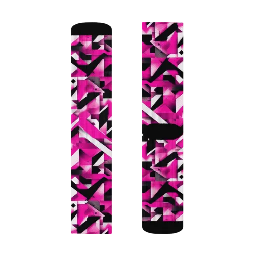 Neon Chevron Static on a Socks