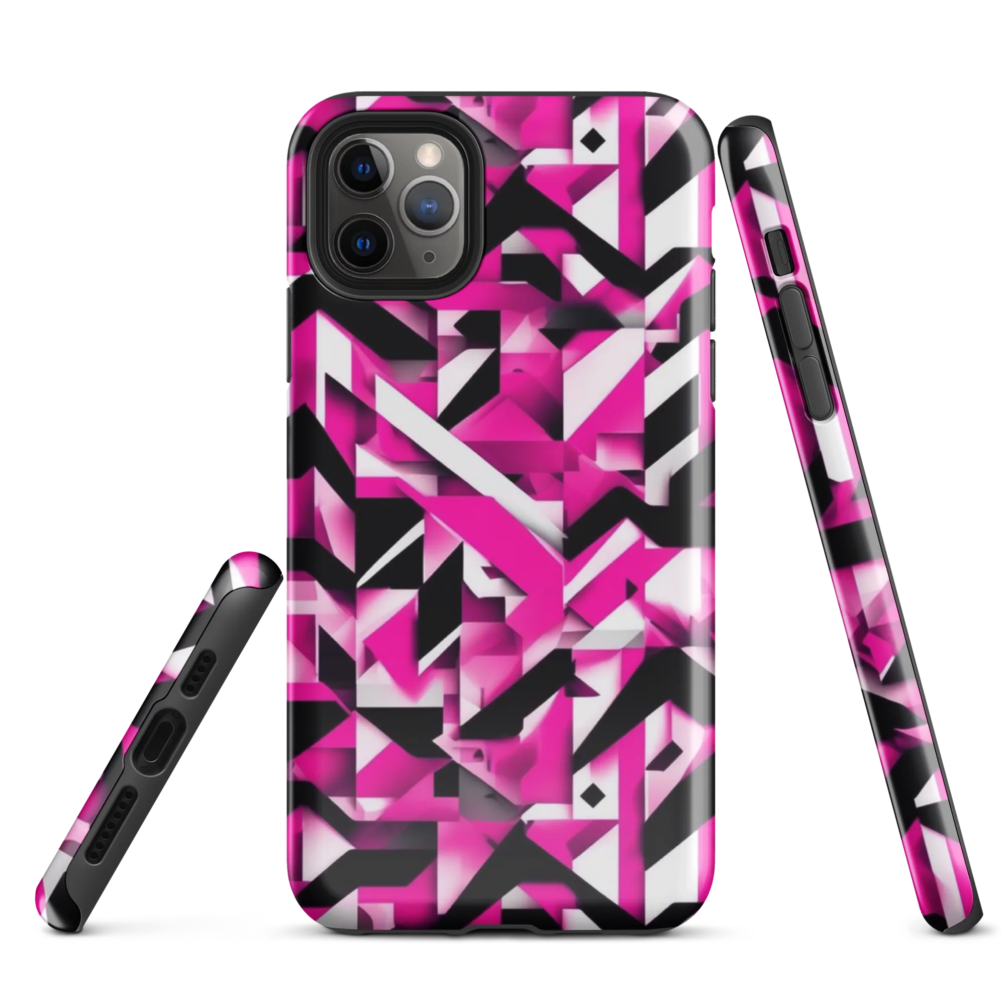 Neon Chevron Static on Tough Case for iPhone® — Front
