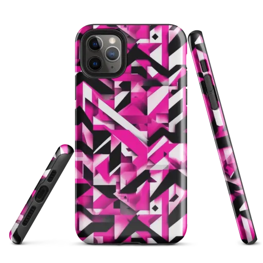 Neon Chevron Static on a Tough Case for iPhone®