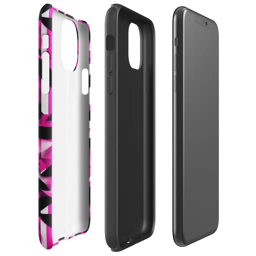 Neon Chevron Static on Tough Case for iPhone® — Right
