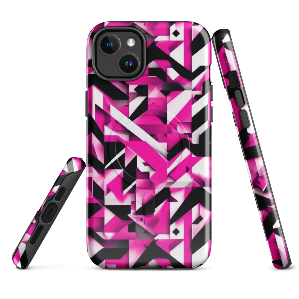 Neon Chevron Static on MagSafe Tough Case for iPhone® — Front