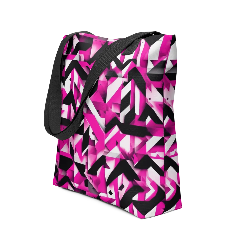 Neon Chevron Static on Tote Bag — Front