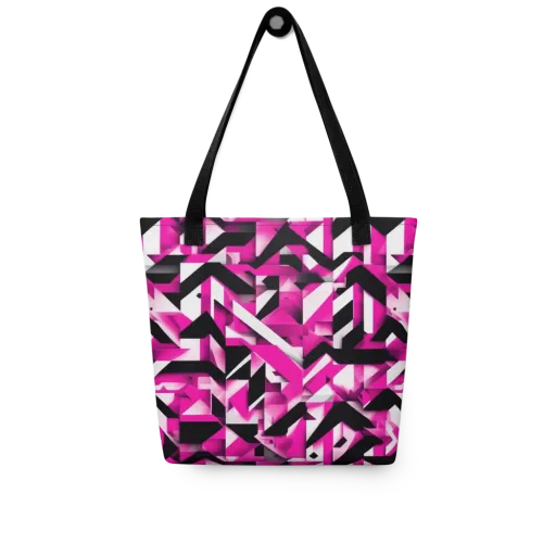 Neon Chevron Static on a Tote Bag