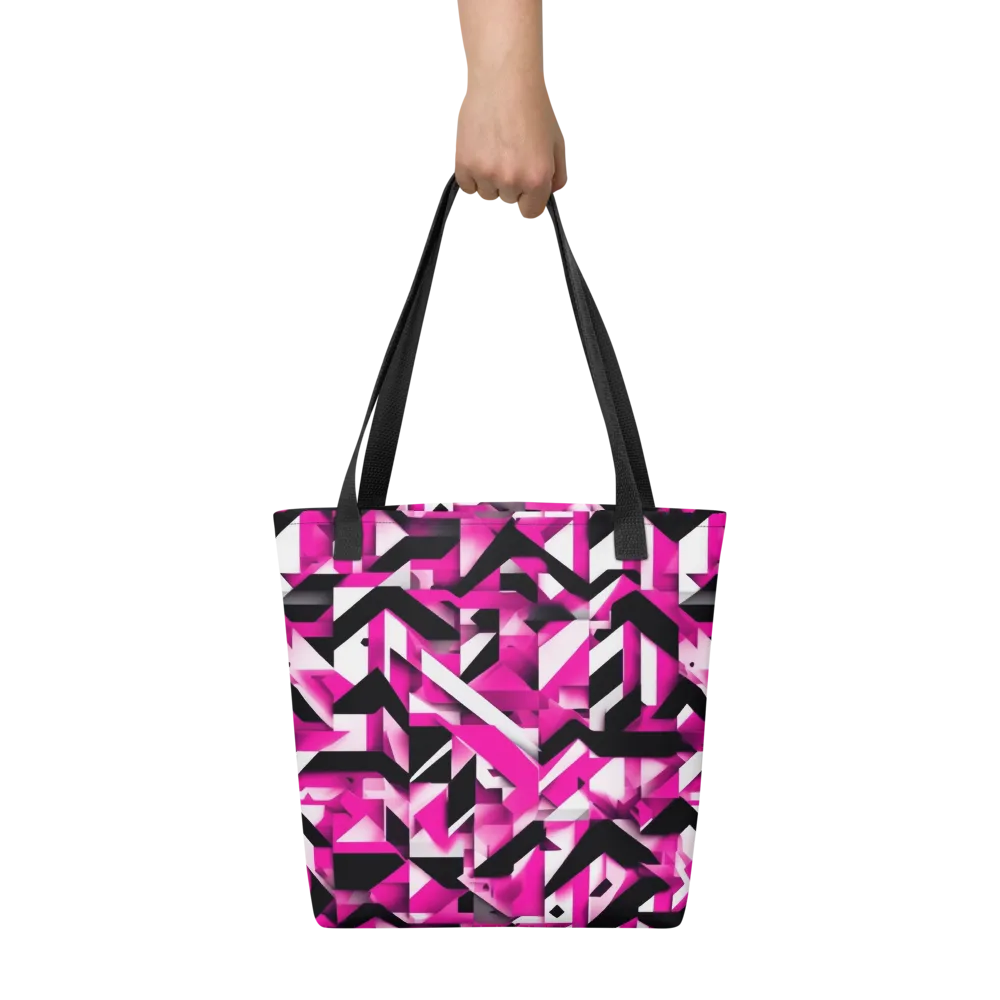 Neon Chevron Static on Tote Bag — Front