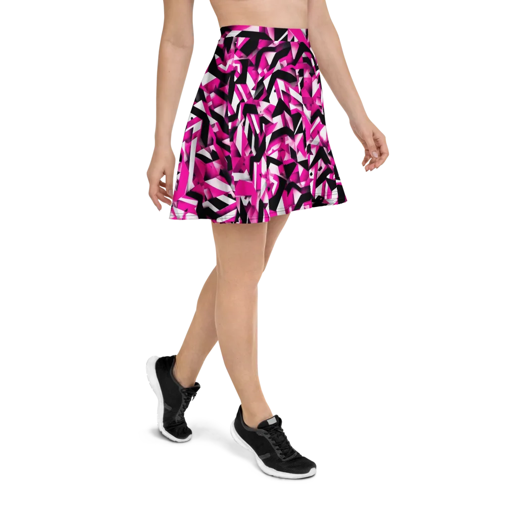 Neon Chevron Static on Skater Skirt — Right