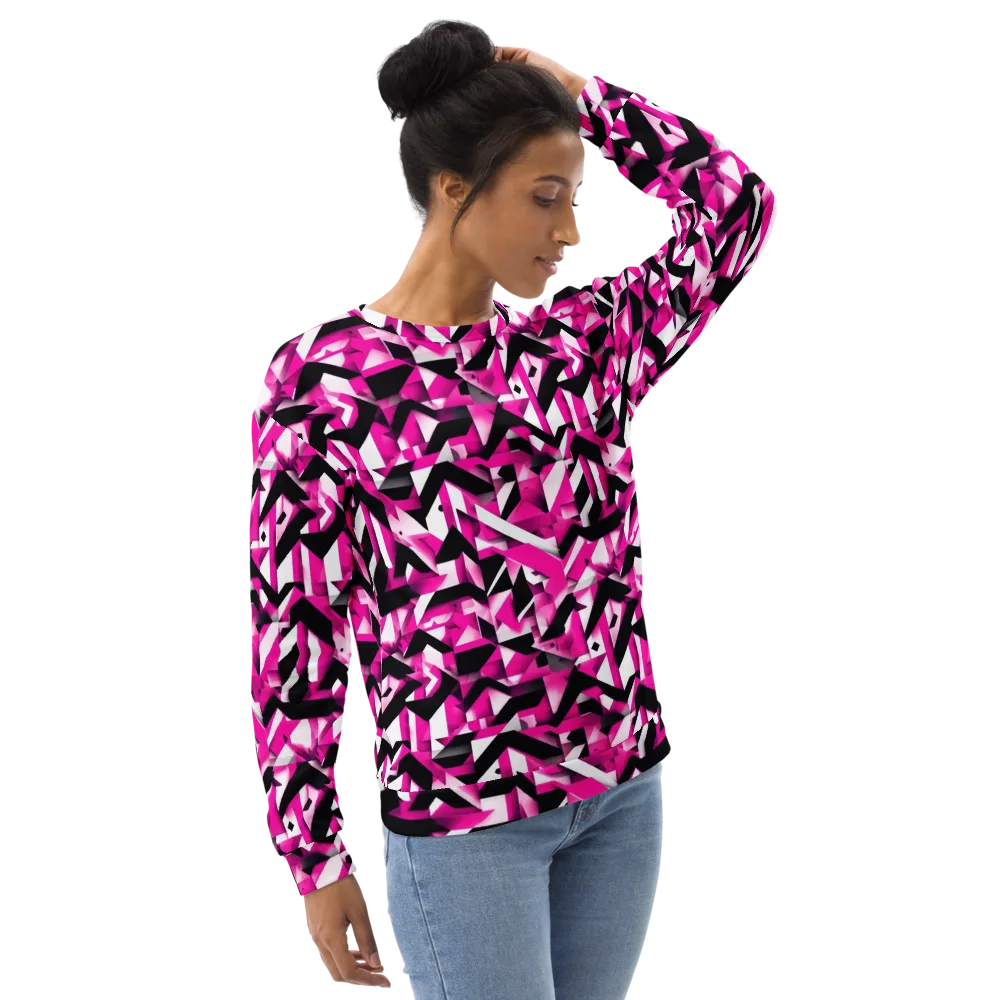 Neon Chevron Static on Sweatshirt — Right Front