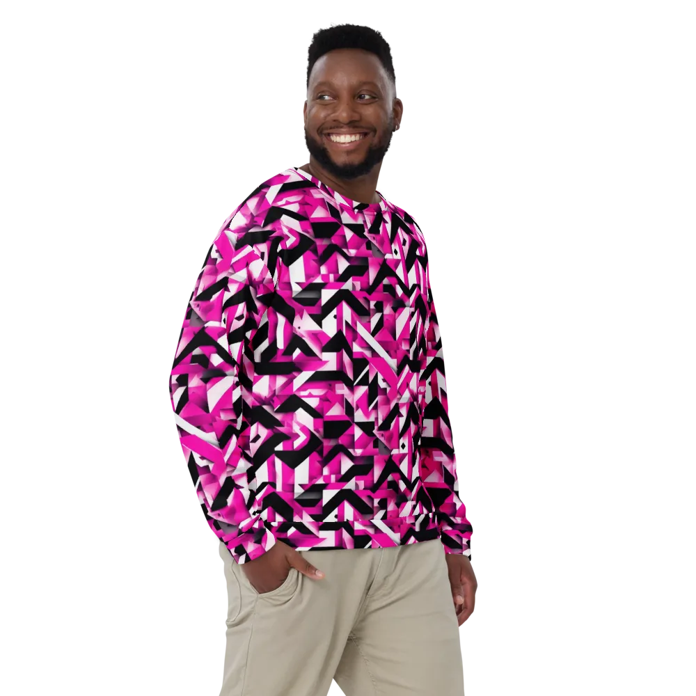Neon Chevron Static on Sweatshirt — Front