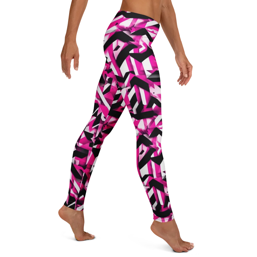 Neon Chevron Static on Leggings — Right