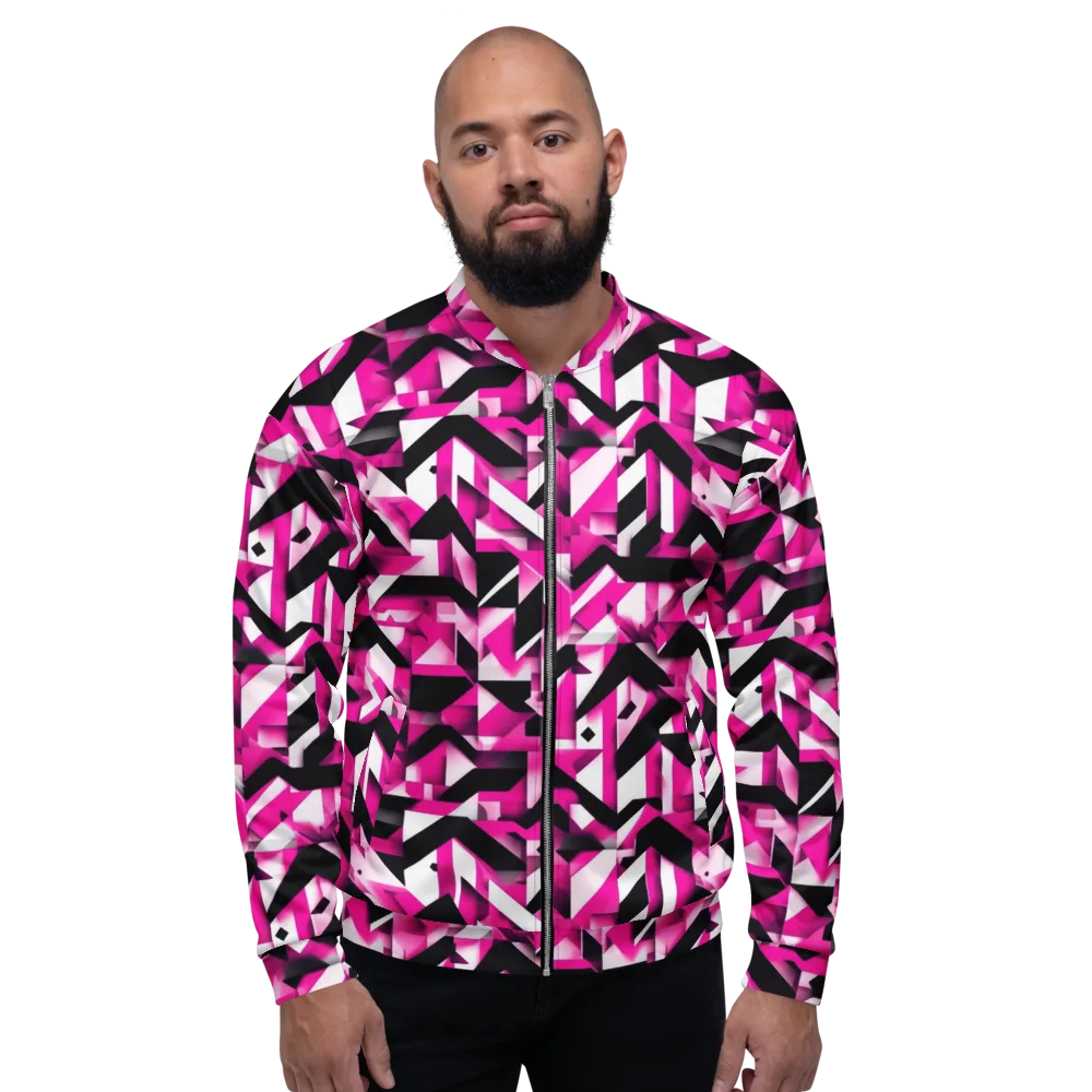 Neon Chevron Static on Bomber Jacket — Front