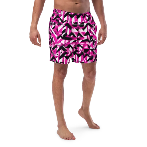 Neon Chevron Static on a Swim Trunks