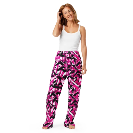 Neon Chevron Static on a Women's Pajama Pants