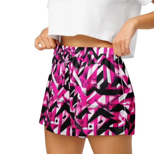 Neon Chevron Static on a Women's Pajama Shorts