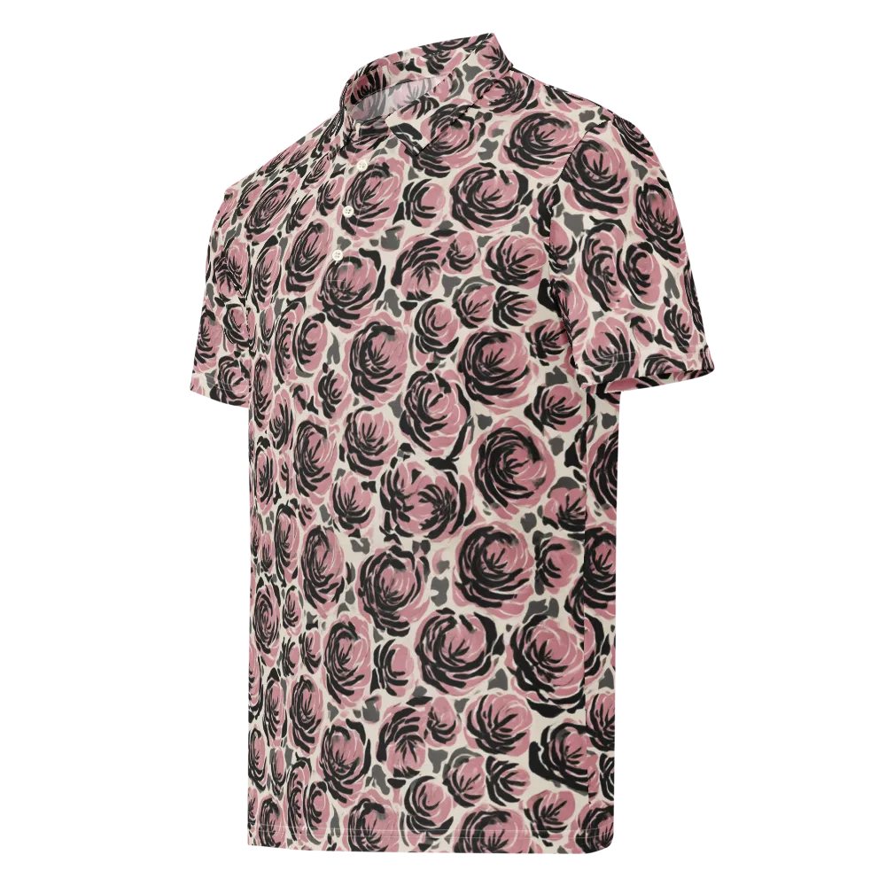 Inkblush Garden on Men's Slim Fit Polo Shirt — Left Front