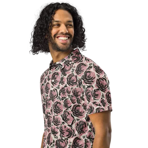 Inkblush Garden on a Men's Slim Fit Polo Shirt