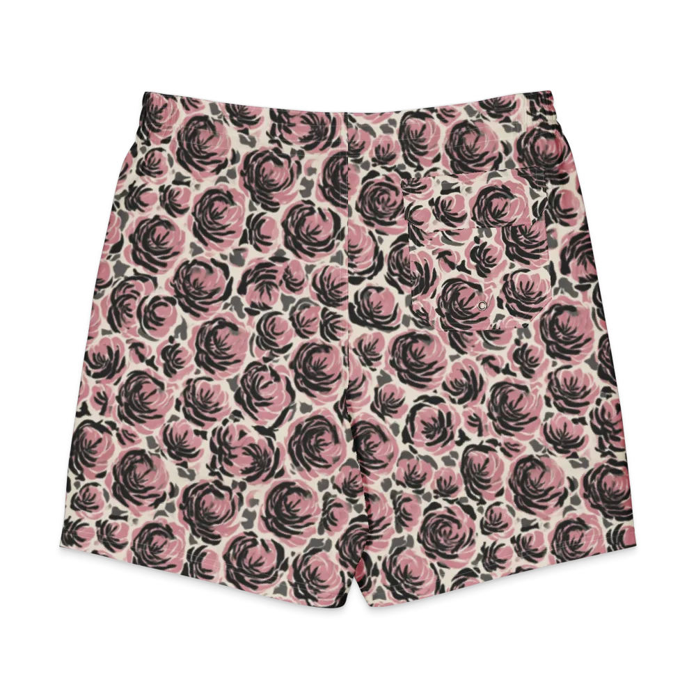 Inkblush Garden on Men's Board Shorts — Back