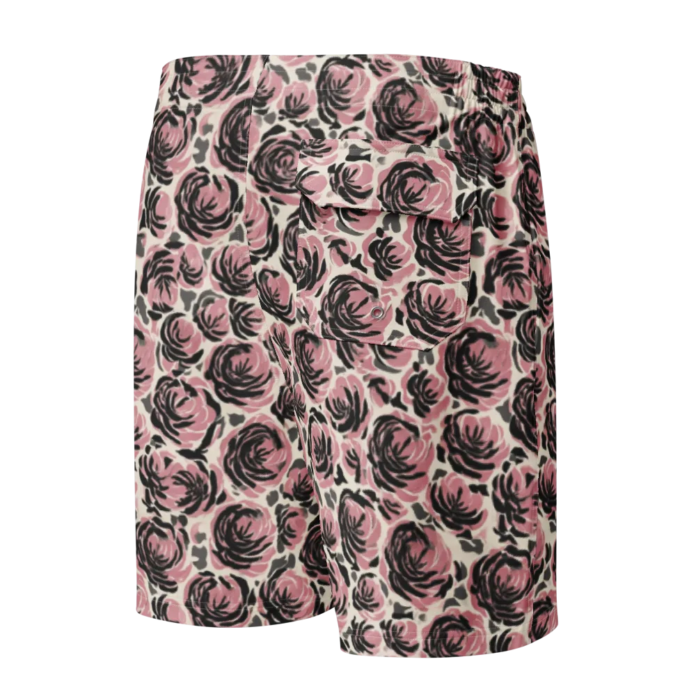 Inkblush Garden on Men's Board Shorts — Back