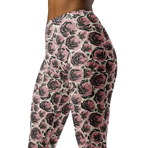 Inkblush Garden on a Yoga Leggings