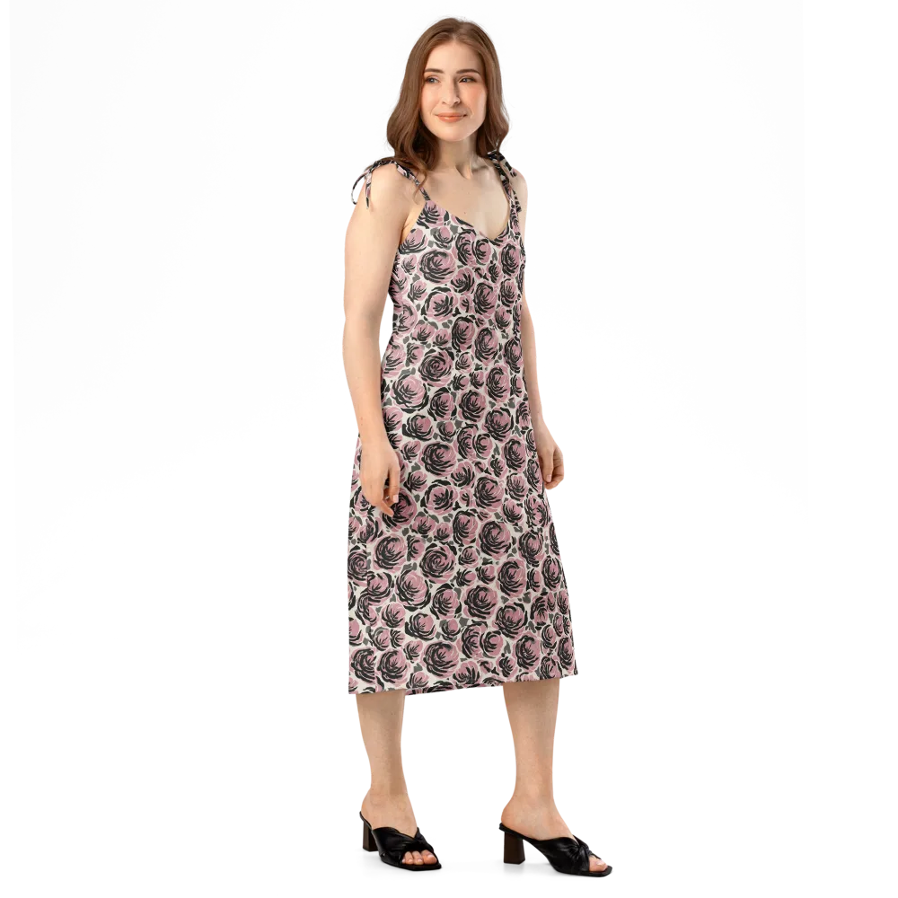 Inkblush Garden on Slip Dress — Right Front