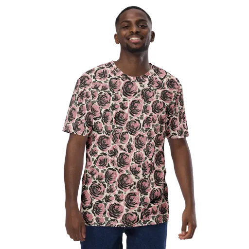 Inkblush Garden on a Men's Crew Neck T-Shirt