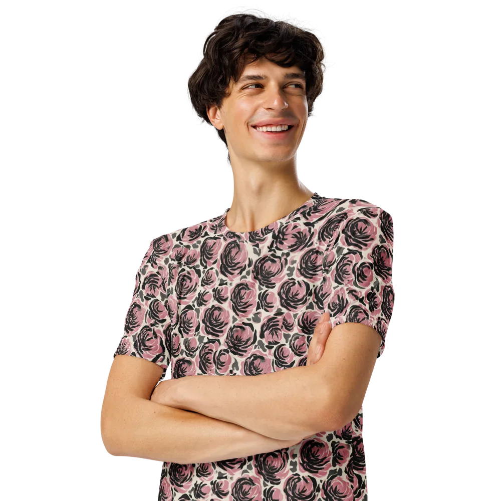 Inkblush Garden on Men's Crew Neck T-Shirt — Left Front