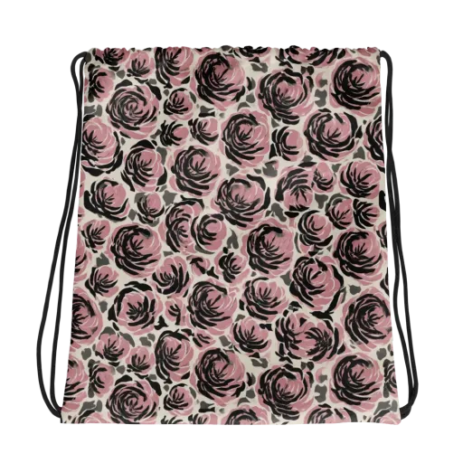 Inkblush Garden on a Drawstring Bag