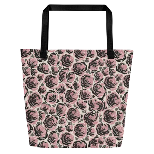 Inkblush Garden on a Large Tote Bag W/ Pocket