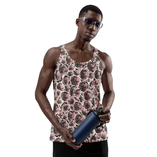 Inkblush Garden on a Men's Tank Top