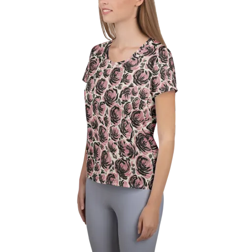 Inkblush Garden on a Women's Athletic T-Shirt