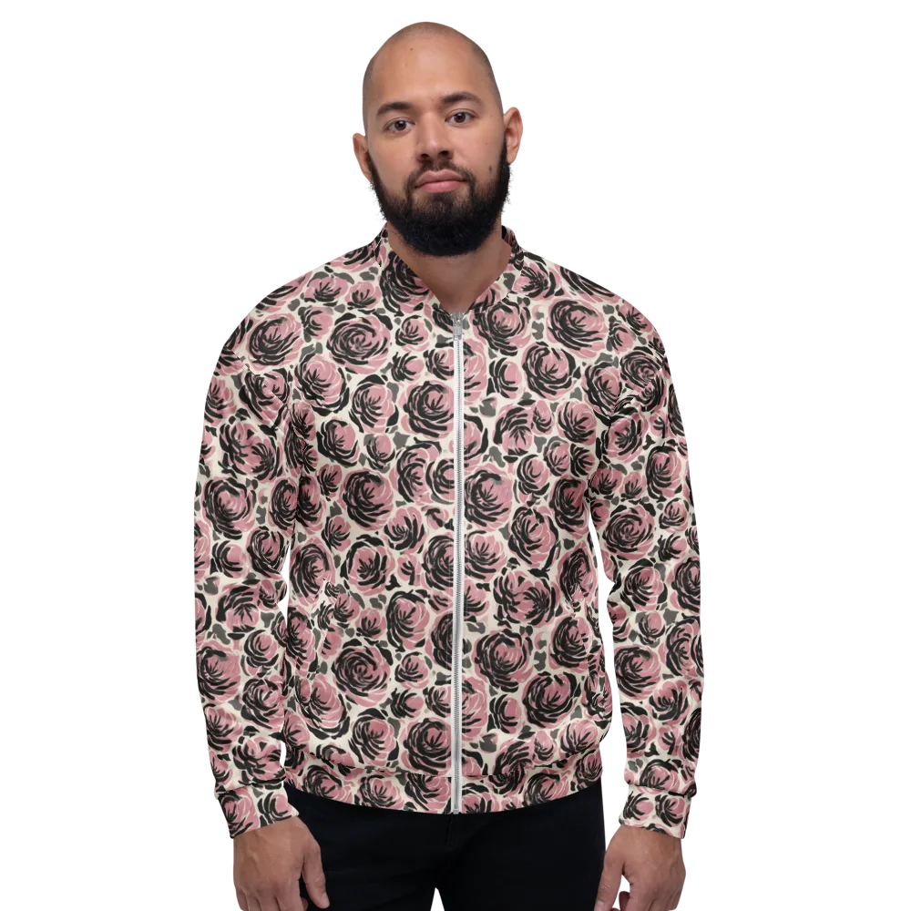 Inkblush Garden on Bomber Jacket — Front