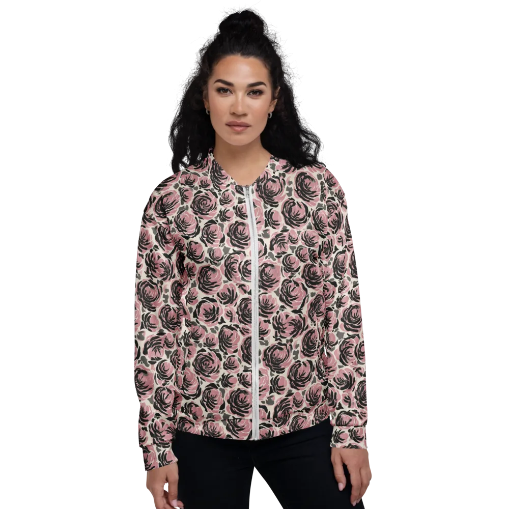 Inkblush Garden on Bomber Jacket — Front
