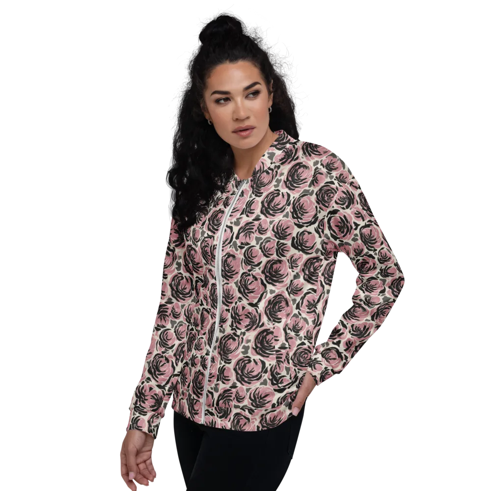 Inkblush Garden on Bomber Jacket — Left