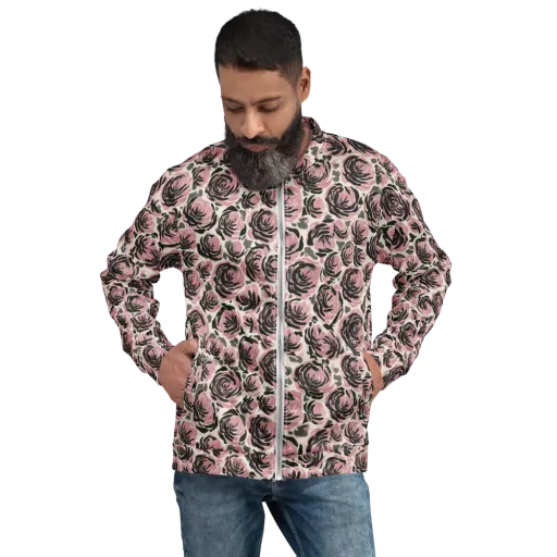 Inkblush Garden on a Bomber Jacket