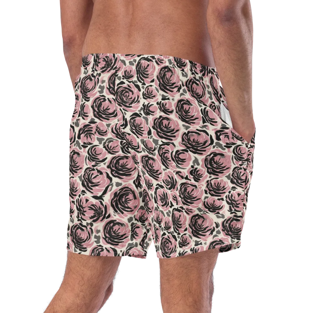Inkblush Garden on Swim Trunks — Right Back