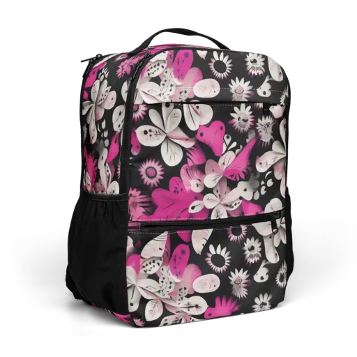 Pink Noir Garden on a Utility Backpack