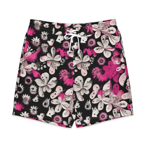 Pink Noir Garden on a Men's Board Shorts