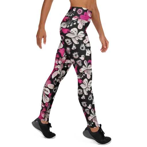 Pink Noir Garden on a Yoga Leggings