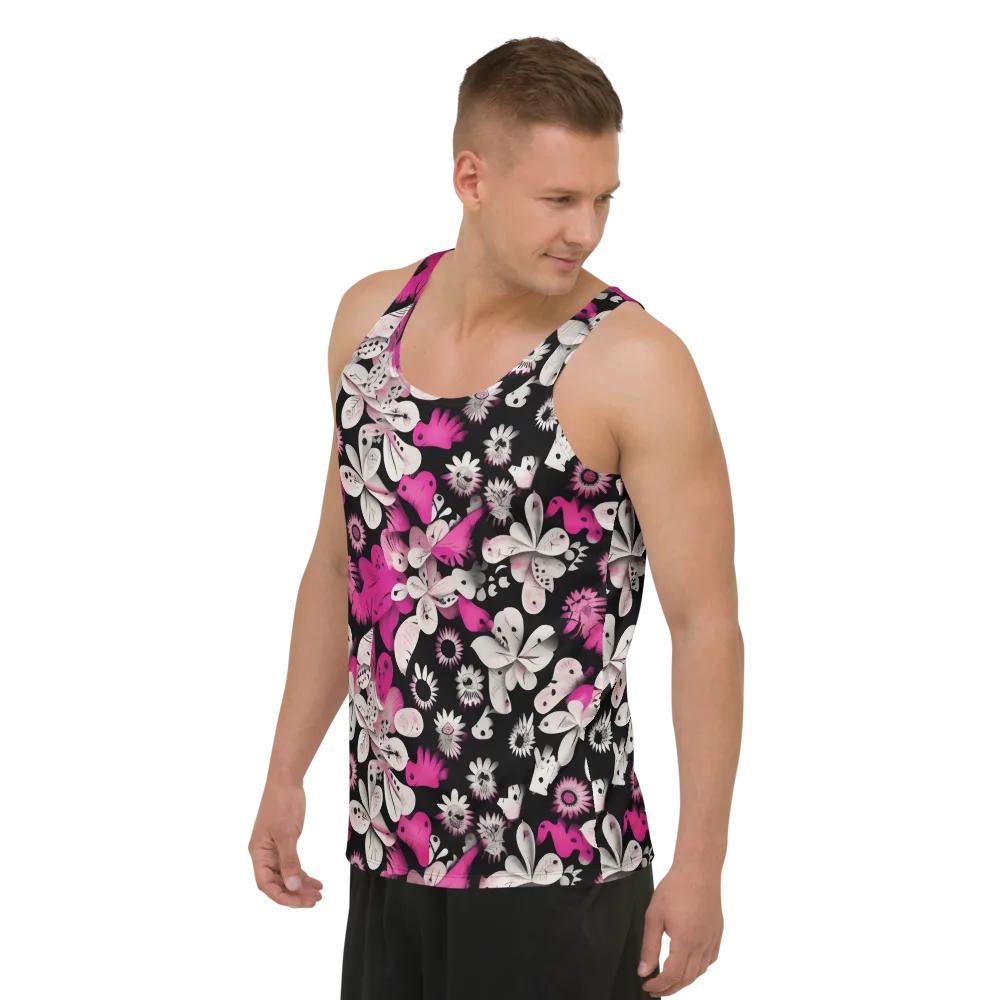 Pink Noir Garden on Men's Tank Top — Left Front