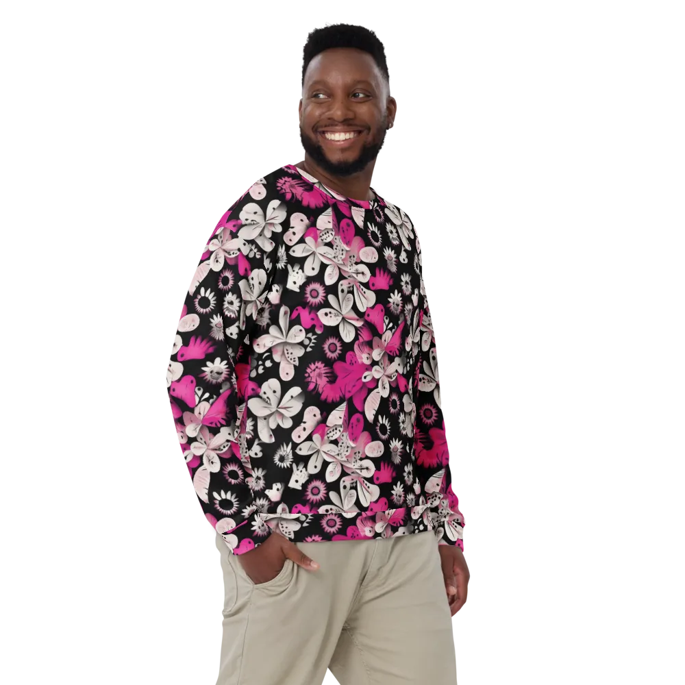 Pink Noir Garden on Sweatshirt — Front