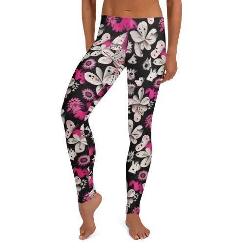 Pink Noir Garden on a Leggings