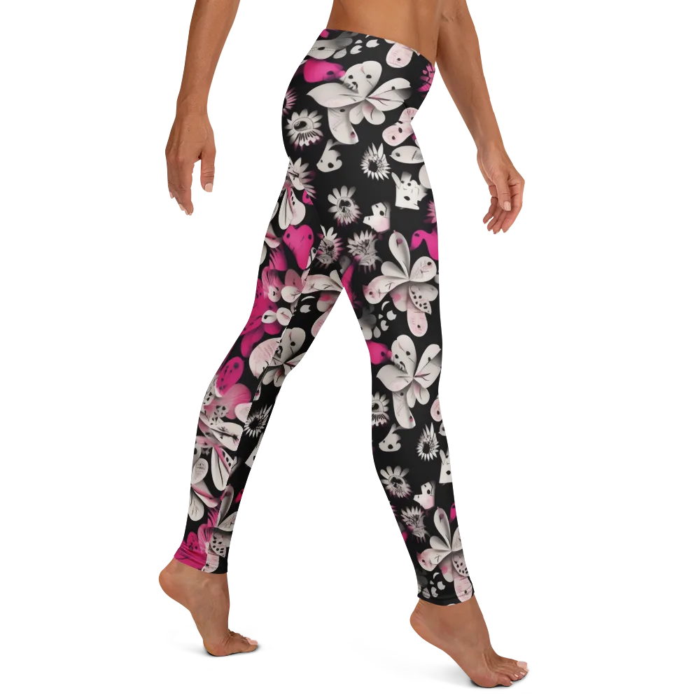 Pink Noir Garden on Leggings — Right